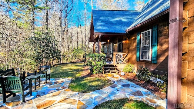 view of yard featuring a patio