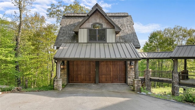 garage with driveway