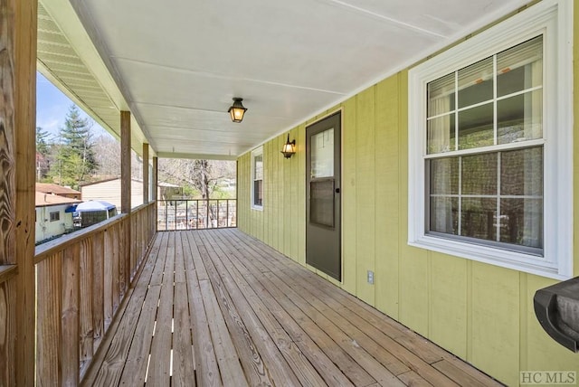 deck featuring a porch