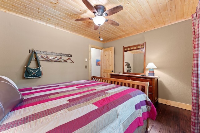 293 Gem Creek Rd, Cullowhee, NC 28723 - bedroom featuring wooden ceiling, hardwood / wood-style flooring, and ceiling fan