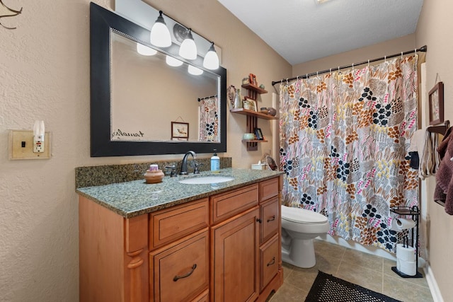 293 Gem Creek Rd, Cullowhee, NC 28723 - bathroom with vanity, tile patterned flooring, and a textured wall