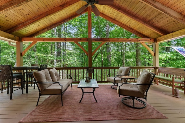293 Gem Creek Rd, Cullowhee, NC 28723 - wooden terrace featuring view of scattered trees