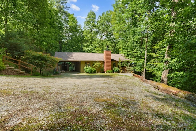 293 Gem Creek Rd, Cullowhee, NC 28723 - view of front of home featuring a chimney and driveway