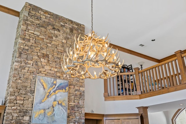 interior details featuring visible vents and beamed ceiling