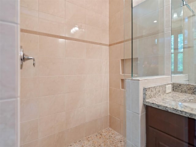219 Hiwassee Rd, Lake Toxaway, NC 28747 - full bath featuring a tile shower and vanity