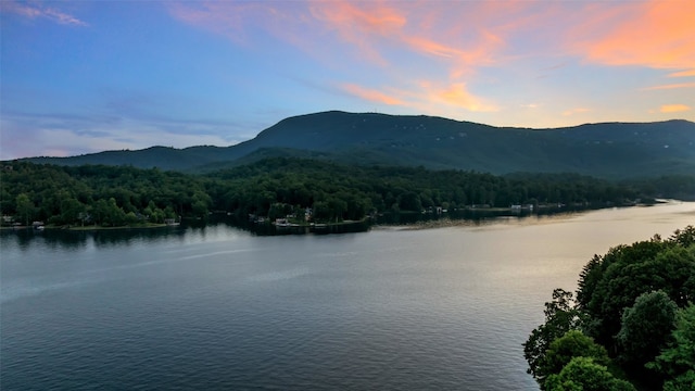 35 Toxaway Landing Dr, Lake Toxaway, NC 28747 - water view with a heavily wooded area and a mountain backdrop