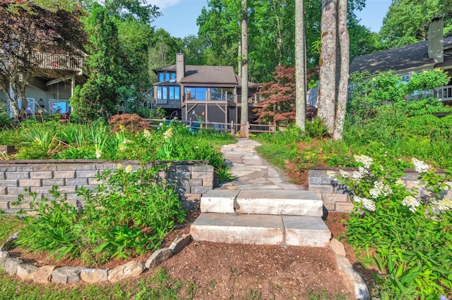 35 Toxaway Landing Dr, Lake Toxaway, NC 28747 - back of property with a chimney