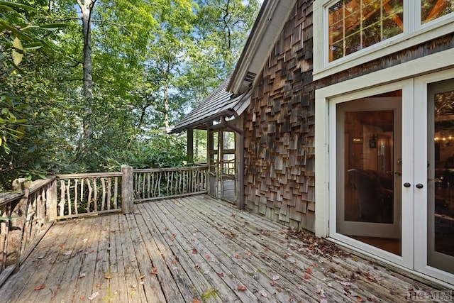 deck featuring french doors