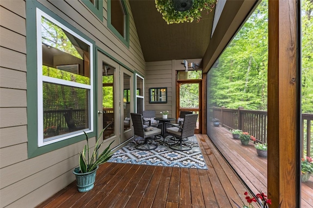 60 Pine Cone Ct, Sapphire, NC 28774 - deck featuring outdoor dining area