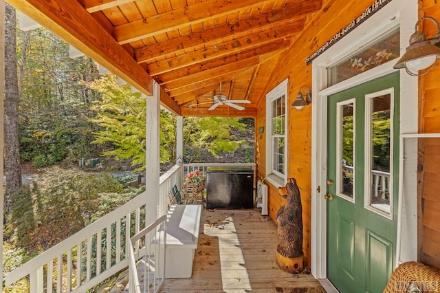 view of patio / terrace with ceiling fan