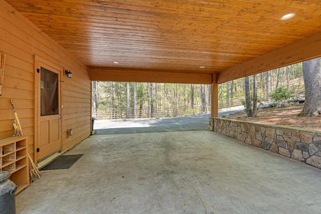 view of patio featuring a carport