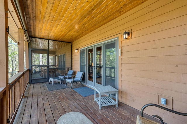deck with french doors