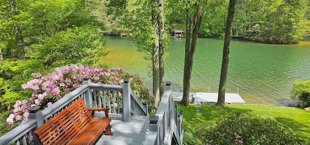 239 Island Point Rd, Lake Toxaway, NC 28747 - balcony featuring a water view and a boat dock
