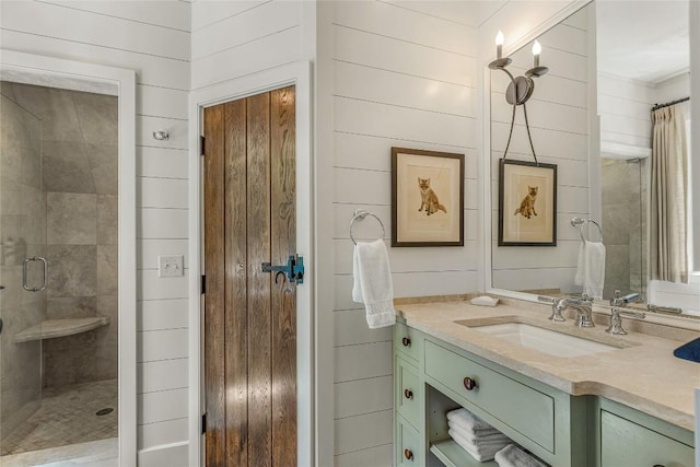 168 Old Wagon Rd, Highlands, NC 28741 - full bath with vanity and a stall shower