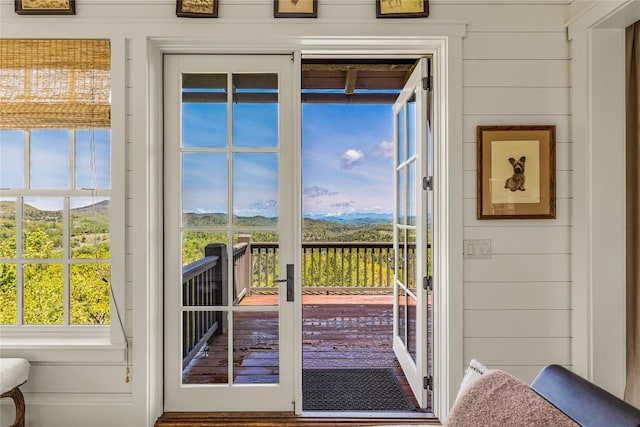 168 Old Wagon Rd, Highlands, NC 28741 - doorway to outside featuring plenty of natural light and a mountain view