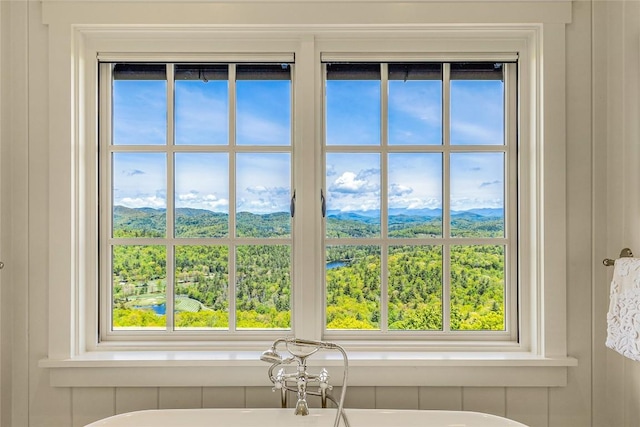 168 Old Wagon Rd, Highlands, NC 28741 - detailed view of a freestanding bath and a mountain backdrop