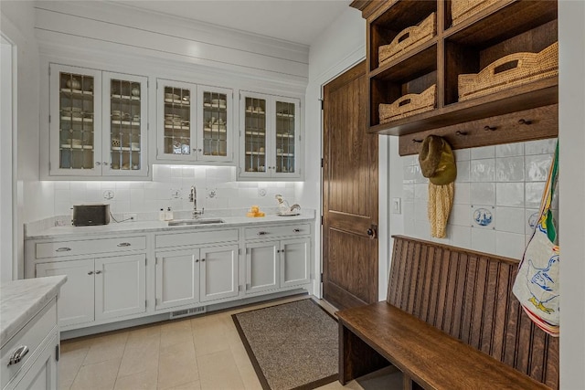 168 Old Wagon Rd, Highlands, NC 28741 - mudroom with a sink and light tile patterned flooring