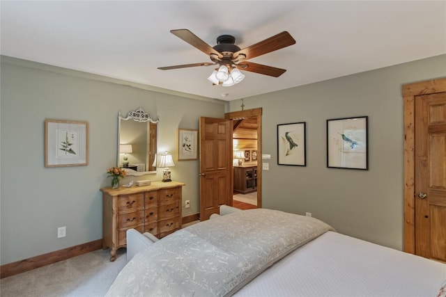 161 Kestrel Ct, Sapphire, NC 28774 - bedroom with light colored carpet and a ceiling fan