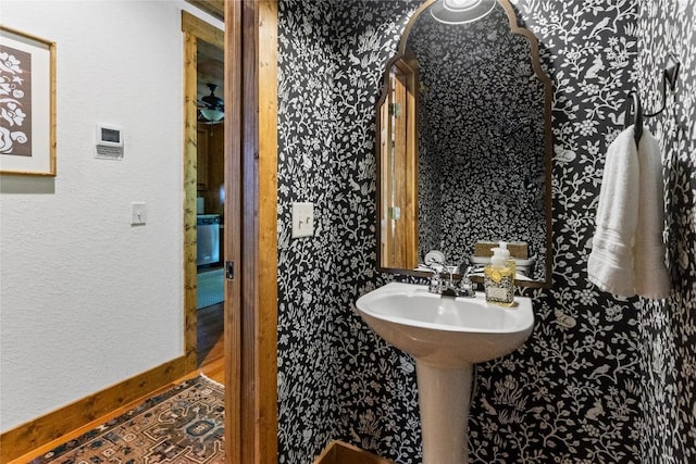 161 Kestrel Ct, Sapphire, NC 28774 - bathroom with wallpapered walls