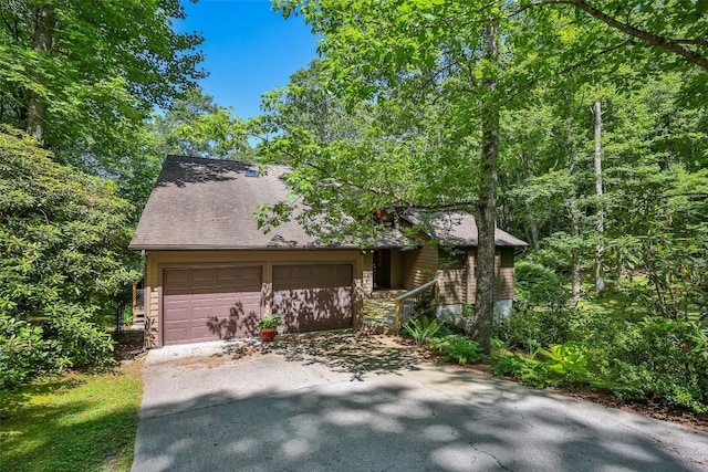 view of front of house with a garage