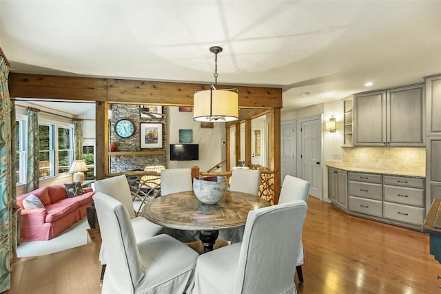 dining room with hardwood / wood-style floors