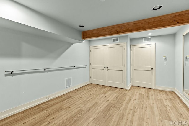 interior space featuring light hardwood / wood-style floors