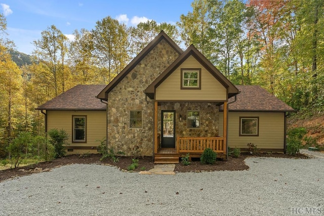 view of front of property with covered porch