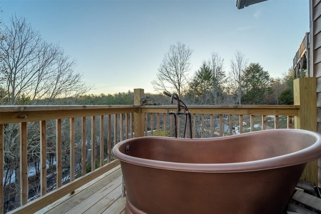 view of deck at dusk