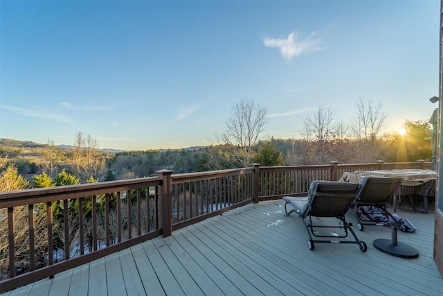 view of deck at dusk