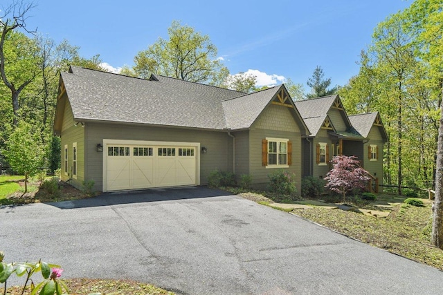 1092 E Bald Rock Dr, Sapphire, NC 28774 - craftsman inspired home with asphalt driveway, a garage, and a shingled roof