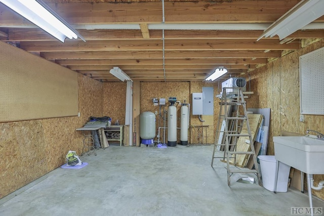 view of unfinished basement