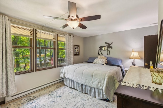 38 Lonely Mountain Dr Unit 24-A, Sapphire, NC 28774 - bedroom featuring baseboard heating and a ceiling fan
