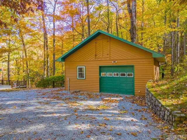 view of garage