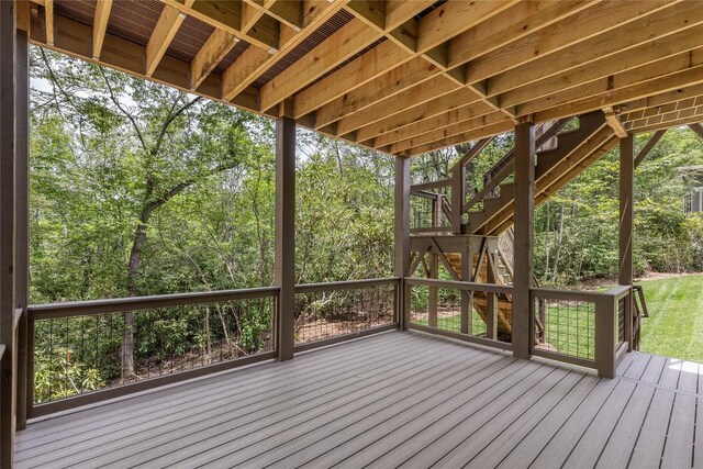 2608 Magnolia Dr, Highlands, NC 28741 - wooden terrace with stairs