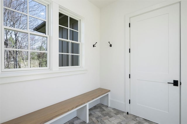 mudroom with baseboards
