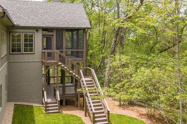 2608 Magnolia Dr, Highlands, NC 28741 - view of play area featuring stairway and a sunroom