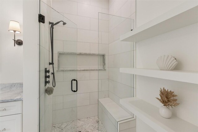 2608 Magnolia Dr, Highlands, NC 28741 - full bathroom with a stall shower and vanity