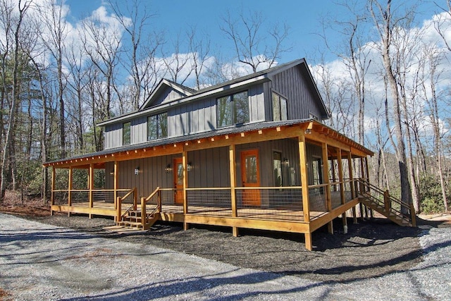 view of front of home with board and batten siding