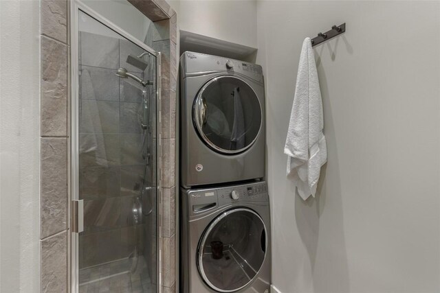 72 Winterberry Ct Unit 7, Highlands, NC 28741 - washroom featuring estacked washer and dryer