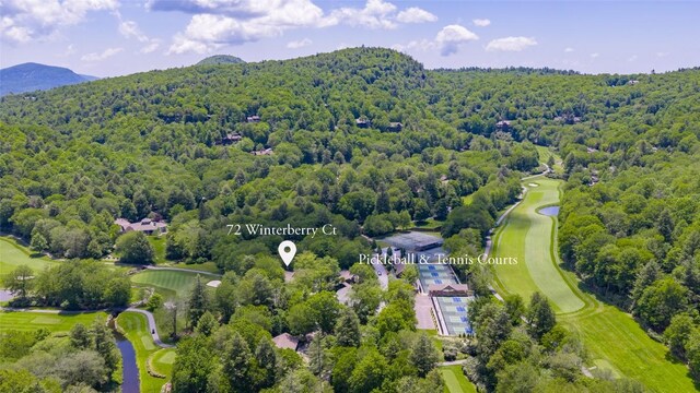 72 Winterberry Ct Unit 7, Highlands, NC 28741 - drone / aerial view of a heavily wooded area and a local golf course