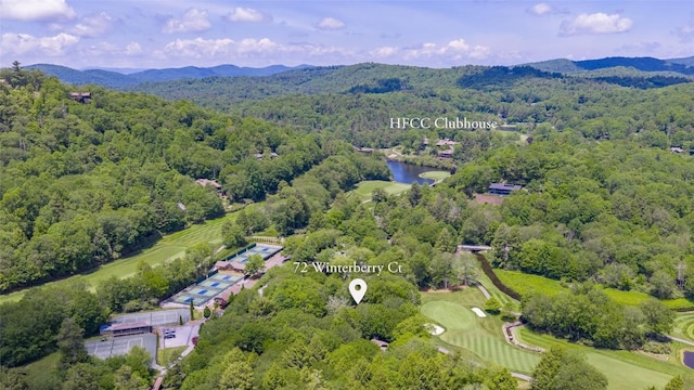 72 Winterberry Ct Unit 7, Highlands, NC 28741 - aerial overview of property's location featuring a water and mountain view and a golf course