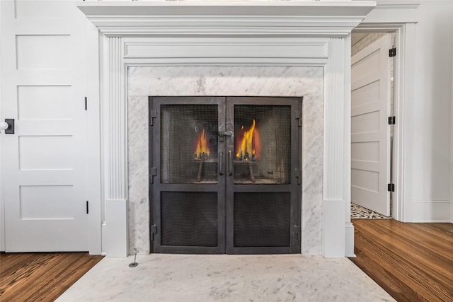detailed view of a fireplace