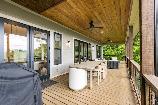 55 Steeplebush Ct, Tuckasegee, NC 28783 - wooden terrace with a ceiling fan