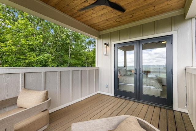 55 Steeplebush Ct, Tuckasegee, NC 28783 - deck featuring a ceiling fan and french doors