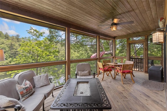 230 Jersey Trl Unit 12, Sapphire, NC 28774 - sunroom / solarium featuring ceiling fan, outdoor dining space, and outdoor lounge area