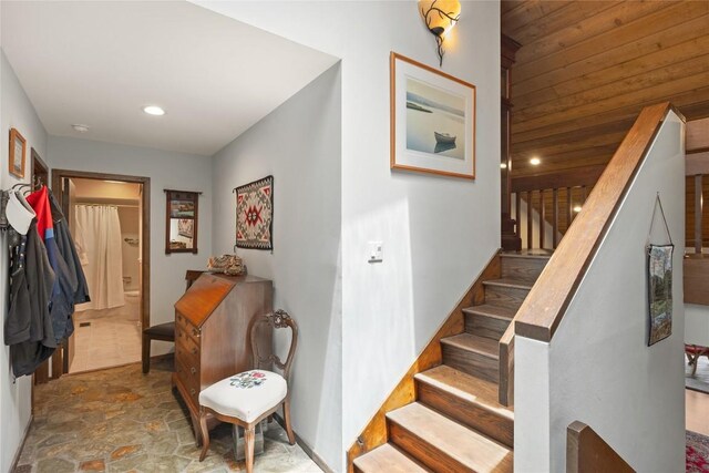 230 Jersey Trl Unit 12, Sapphire, NC 28774 - stairs with recessed lighting and stone finish flooring