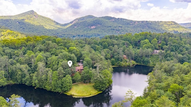 230 Jersey Trl Unit 12, Sapphire, NC 28774 - bird's eye view of a water and mountain view and a heavily wooded area