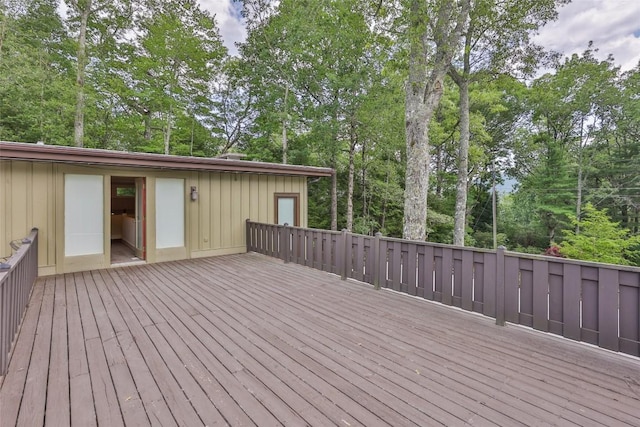 314 Beckonridge Trl, Sapphire, NC 28774 - wooden deck with view of scattered trees