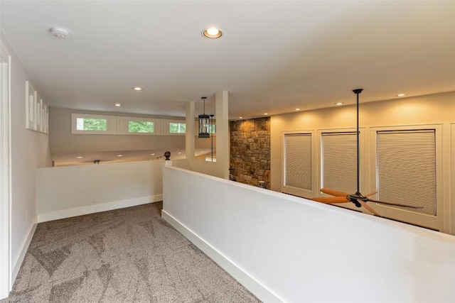 314 Beckonridge Trl, Sapphire, NC 28774 - hall featuring recessed lighting, carpet floors, and an upstairs landing