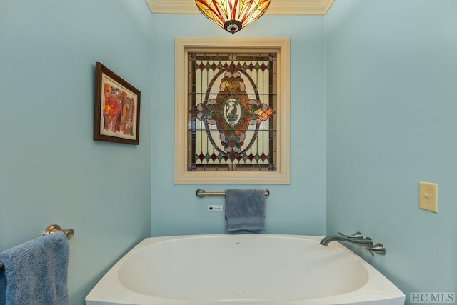 bathroom featuring a washtub